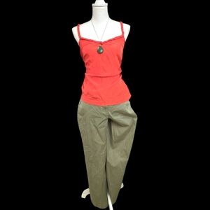 Laundry by Shelli Segal, Wide Leg Cargo Pants, Size: 10, Olive Green